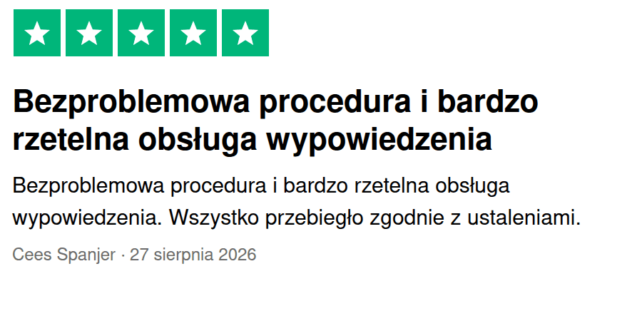 Opinia na Trustpilot